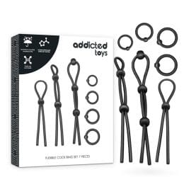 ADDICTED TOYS - FLEXIBLE SILICONE COCK RING SET 7 PIECES 2